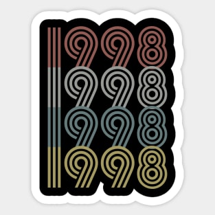 1998 Birth Year Retro Style Sticker